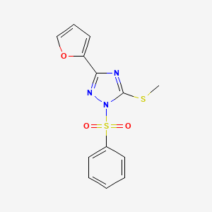 3-(2-furyl)-5-(methylthio)-1-(phenylsulfonyl)-1H-1,2,4-triazole