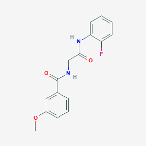 molecular formula C16H15FN2O3 B5832383 N-{2-[(2-fluorophenyl)amino]-2-oxoethyl}-3-methoxybenzamide 