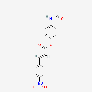 molecular formula C17H14N2O5 B5832399 4-(acetylamino)phenyl 3-(4-nitrophenyl)acrylate 