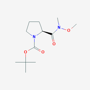 molecular formula C12H22N2O4 B058324 (S)-Tert-butyl 2-(methoxy(methyl)carbamoyl)pyrrolidine-1-carboxylate CAS No. 115186-37-3