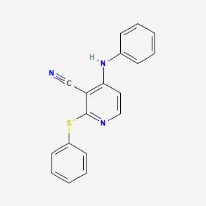 molecular formula C18H13N3S B5832432 4-anilino-2-(phenylthio)nicotinonitrile 
