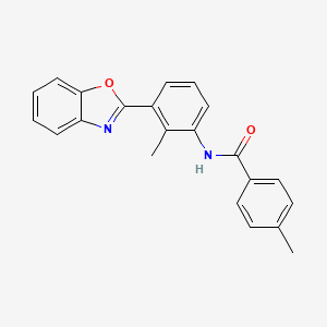 molecular formula C22H18N2O2 B5832438 N-[3-(1,3-benzoxazol-2-yl)-2-methylphenyl]-4-methylbenzamide 