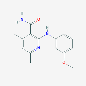 molecular formula C15H17N3O2 B5832449 2-[(3-methoxyphenyl)amino]-4,6-dimethylnicotinamide 