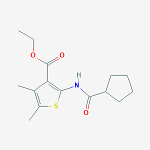 molecular formula C15H21NO3S B5832455 ethyl 2-[(cyclopentylcarbonyl)amino]-4,5-dimethyl-3-thiophenecarboxylate 