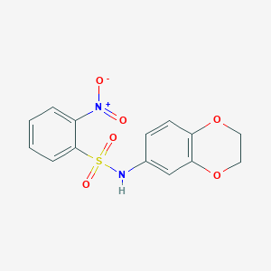 molecular formula C14H12N2O6S B5832497 N-(2,3-dihydro-1,4-benzodioxin-6-yl)-2-nitrobenzenesulfonamide 