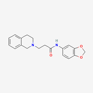 molecular formula C19H20N2O3 B5832522 N-1,3-benzodioxol-5-yl-3-(3,4-dihydro-2(1H)-isoquinolinyl)propanamide 