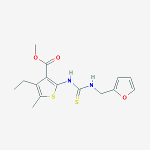 molecular formula C15H18N2O3S2 B5832529 methyl 4-ethyl-2-({[(2-furylmethyl)amino]carbonothioyl}amino)-5-methyl-3-thiophenecarboxylate 