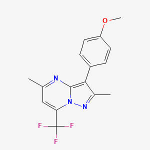 molecular formula C16H14F3N3O B5832582 3-(4-methoxyphenyl)-2,5-dimethyl-7-(trifluoromethyl)pyrazolo[1,5-a]pyrimidine 