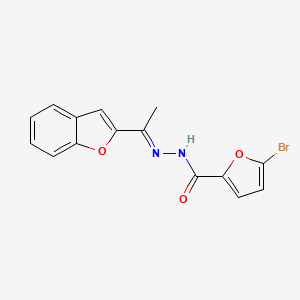 molecular formula C15H11BrN2O3 B5832629 N'-[1-(1-benzofuran-2-yl)ethylidene]-5-bromo-2-furohydrazide 