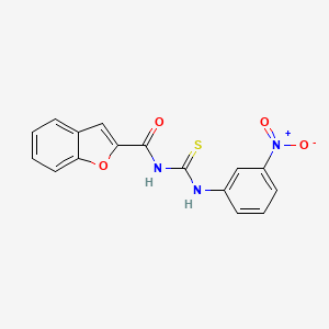 molecular formula C16H11N3O4S B5832663 N-{[(3-nitrophenyl)amino]carbonothioyl}-1-benzofuran-2-carboxamide 