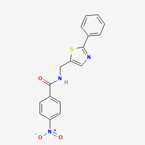 molecular formula C17H13N3O3S B5832667 4-nitro-N-[(2-phenyl-1,3-thiazol-5-yl)methyl]benzamide 