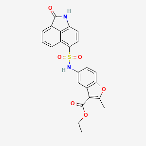 molecular formula C23H18N2O6S B5832675 ethyl 2-methyl-5-{[(2-oxo-1,2-dihydrobenzo[cd]indol-6-yl)sulfonyl]amino}-1-benzofuran-3-carboxylate 