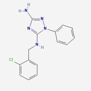 molecular formula C15H14ClN5 B5832689 N~5~-(2-chlorobenzyl)-1-phenyl-1H-1,2,4-triazole-3,5-diamine 