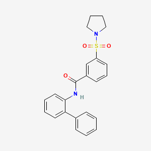 molecular formula C23H22N2O3S B5832732 N-2-biphenylyl-3-(1-pyrrolidinylsulfonyl)benzamide 