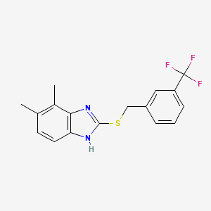 molecular formula C17H15F3N2S B5832734 4,5-dimethyl-2-{[3-(trifluoromethyl)benzyl]thio}-1H-benzimidazole 