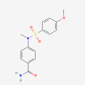 molecular formula C15H16N2O4S B5832741 4-[[(4-methoxyphenyl)sulfonyl](methyl)amino]benzamide CAS No. 714213-02-2