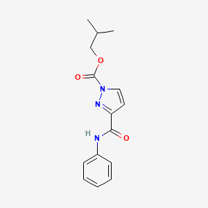 molecular formula C15H17N3O3 B5832795 isobutyl 3-(anilinocarbonyl)-1H-pyrazole-1-carboxylate 