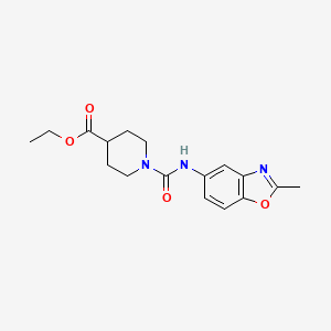 molecular formula C17H21N3O4 B5832797 ethyl 1-{[(2-methyl-1,3-benzoxazol-5-yl)amino]carbonyl}-4-piperidinecarboxylate 