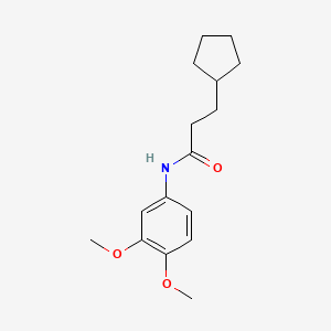 molecular formula C16H23NO3 B5832813 3-cyclopentyl-N-(3,4-dimethoxyphenyl)propanamide 