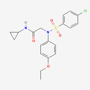 molecular formula C19H21ClN2O4S B5832828 N~2~-[(4-chlorophenyl)sulfonyl]-N~1~-cyclopropyl-N~2~-(4-ethoxyphenyl)glycinamide 