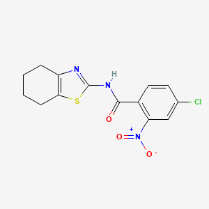 molecular formula C14H12ClN3O3S B5832831 4-chloro-2-nitro-N-(4,5,6,7-tetrahydro-1,3-benzothiazol-2-yl)benzamide 