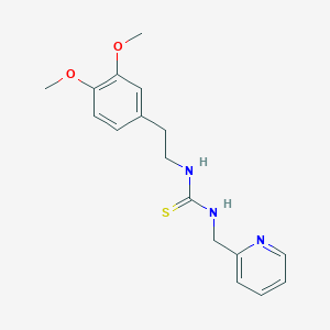 molecular formula C17H21N3O2S B5832845 N-[2-(3,4-dimethoxyphenyl)ethyl]-N'-(2-pyridinylmethyl)thiourea 