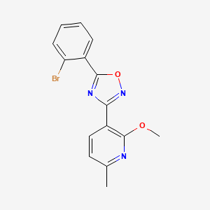 molecular formula C15H12BrN3O2 B5832850 3-[5-(2-bromophenyl)-1,2,4-oxadiazol-3-yl]-2-methoxy-6-methylpyridine 