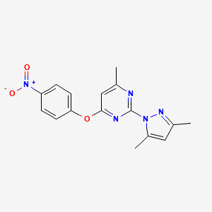 molecular formula C16H15N5O3 B5832897 2-(3,5-dimethyl-1H-pyrazol-1-yl)-4-methyl-6-(4-nitrophenoxy)pyrimidine 