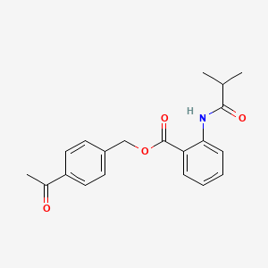 molecular formula C20H21NO4 B5832901 4-acetylbenzyl 2-(isobutyrylamino)benzoate 