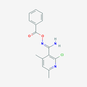 molecular formula C15H14ClN3O2 B5832936 N'-(benzoyloxy)-2-chloro-4,6-dimethylpyridine-3-carboximidamide 