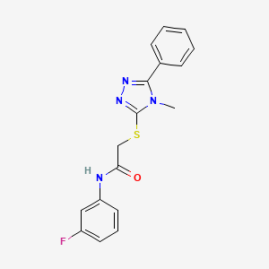 molecular formula C17H15FN4OS B5833009 N-(3-fluorophenyl)-2-[(4-methyl-5-phenyl-4H-1,2,4-triazol-3-yl)thio]acetamide 