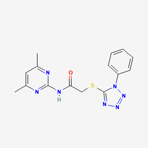 molecular formula C15H15N7OS B5833035 N-(4,6-dimethyl-2-pyrimidinyl)-2-[(1-phenyl-1H-tetrazol-5-yl)thio]acetamide 