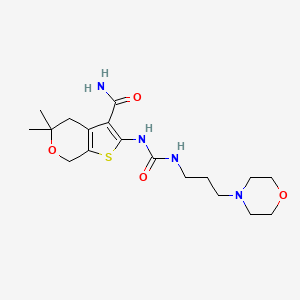 5,5-dimethyl-2-[({[3-(4-morpholinyl)propyl]amino}carbonyl)amino]-4,7-dihydro-5H-thieno[2,3-c]pyran-3-carboxamide
