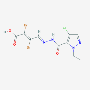 molecular formula C10H9Br2ClN4O3 B5833048 2,3-dibromo-4-{[(4-chloro-1-ethyl-1H-pyrazol-5-yl)carbonyl]hydrazono}-2-butenoic acid 