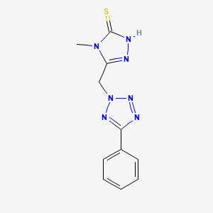 molecular formula C11H11N7S B5833070 4-methyl-5-[(5-phenyl-2H-tetrazol-2-yl)methyl]-4H-1,2,4-triazole-3-thiol 