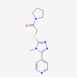 molecular formula C14H17N5OS B5833071 4-(4-methyl-5-{[2-oxo-2-(1-pyrrolidinyl)ethyl]thio}-4H-1,2,4-triazol-3-yl)pyridine 