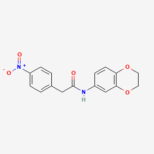 molecular formula C16H14N2O5 B5833076 N-(2,3-dihydro-1,4-benzodioxin-6-yl)-2-(4-nitrophenyl)acetamide 
