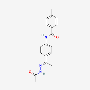 molecular formula C18H19N3O2 B5833096 N-[4-(N-acetylethanehydrazonoyl)phenyl]-4-methylbenzamide 