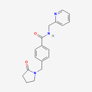 molecular formula C18H19N3O2 B5833113 4-[(2-oxo-1-pyrrolidinyl)methyl]-N-(2-pyridinylmethyl)benzamide 