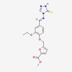 molecular formula C18H18N4O5S B5833119 methyl 5-[(2-ethoxy-4-{[(3-mercapto-4H-1,2,4-triazol-4-yl)imino]methyl}phenoxy)methyl]-2-furoate 