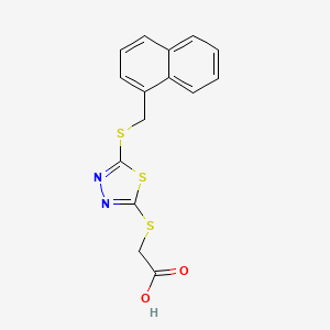 molecular formula C15H12N2O2S3 B5833124 ({5-[(1-naphthylmethyl)thio]-1,3,4-thiadiazol-2-yl}thio)acetic acid 