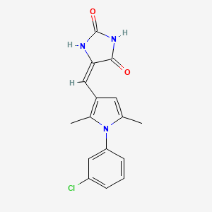 molecular formula C16H14ClN3O2 B5833193 5-{[1-(3-chlorophenyl)-2,5-dimethyl-1H-pyrrol-3-yl]methylene}-2,4-imidazolidinedione 