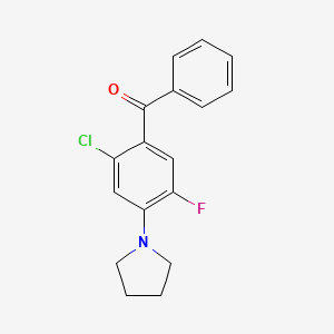 molecular formula C17H15ClFNO B5833208 [2-chloro-5-fluoro-4-(1-pyrrolidinyl)phenyl](phenyl)methanone 