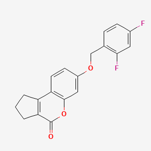 molecular formula C19H14F2O3 B5833240 7-[(2,4-difluorobenzyl)oxy]-2,3-dihydrocyclopenta[c]chromen-4(1H)-one 