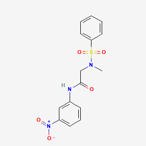 molecular formula C15H15N3O5S B5833248 N~2~-methyl-N~1~-(3-nitrophenyl)-N~2~-(phenylsulfonyl)glycinamide 