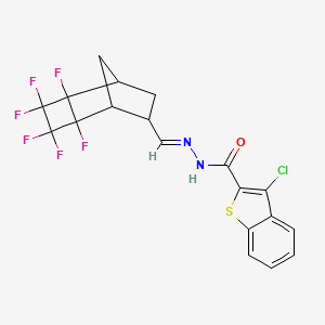 molecular formula C19H13ClF6N2OS B5833267 3-chloro-N'-[(2,3,3,4,4,5-hexafluorotricyclo[4.2.1.0~2,5~]non-7-yl)methylene]-1-benzothiophene-2-carbohydrazide 