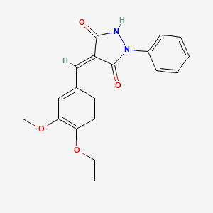 molecular formula C19H18N2O4 B5833274 4-(4-ethoxy-3-methoxybenzylidene)-1-phenyl-3,5-pyrazolidinedione 