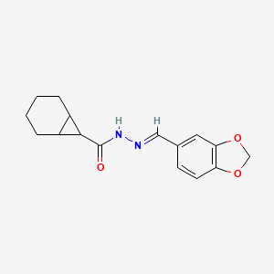 molecular formula C16H18N2O3 B5833284 N'-(1,3-benzodioxol-5-ylmethylene)bicyclo[4.1.0]heptane-7-carbohydrazide 