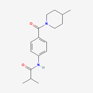 molecular formula C17H24N2O2 B5833295 2-methyl-N-{4-[(4-methyl-1-piperidinyl)carbonyl]phenyl}propanamide 