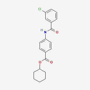 molecular formula C20H20ClNO3 B5833343 cyclohexyl 4-[(3-chlorobenzoyl)amino]benzoate 